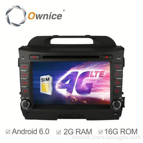 Ownice Quad Core Android 6.0 2G Ram car audio player for Kia Sportage R Built-in Wifi 4G LTE support DAB DVR